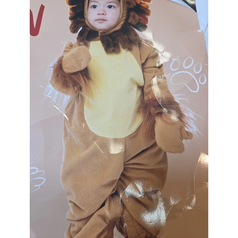 Baby Lion Costume 6–12 Months Spooktacular Creations Hood Jumpsuit Booties Hallo